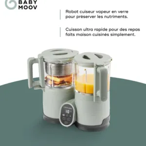 Robot en verre cuisson rapide - Nutribaby Glass Celadon babymoov