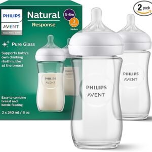 Philips Avent Natural à Réponse Naturelle Biberon verre 240 ml - Pack de 2