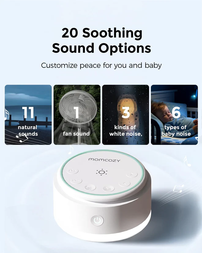 Machine sonore portable pour bébé Momcozy – Bruit blanc, Longue durée de batterie6
