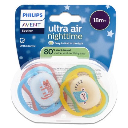 AVENT SUCETTES ULTRA AIR ORTODONTIC NIGHT TIME +18 MOIS
