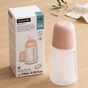 Suavinex Biberon Zero-Zero Anti-coliques Tétine Allaitement Maternel Flux Adaptable 270 ml 0 M+