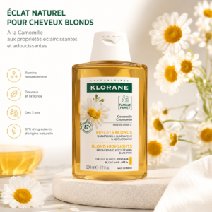 Klorane Shampoing reflets blonds à la camomille – 200ml