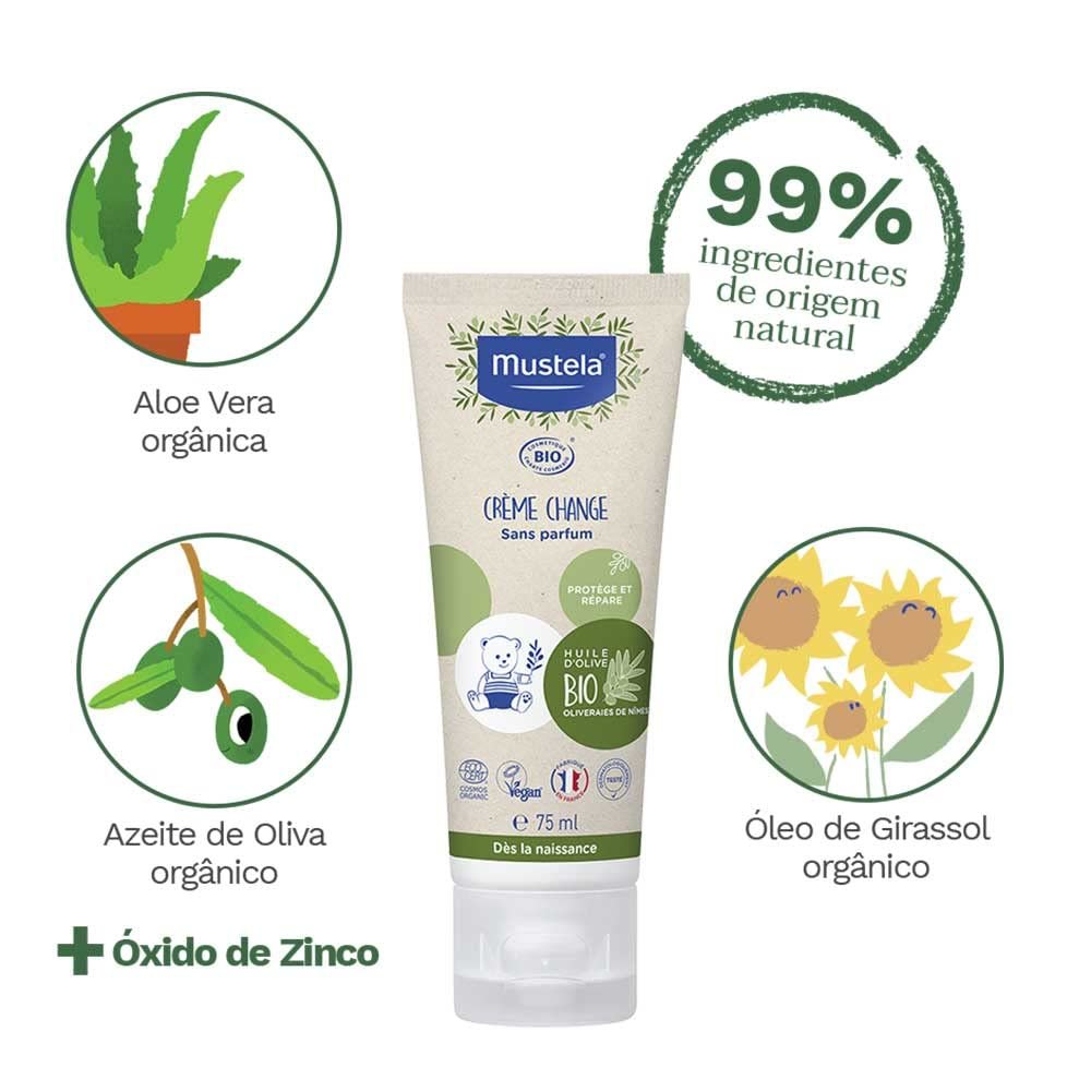 MUSTELA Crème de change huile d’olive bio organic 75 ml2