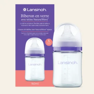 Lansinoh Biberon Verre Natural Wave Pour Lait Maternel 160 ML