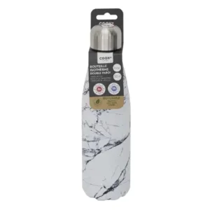 Bouteille De Transport - Cook Concept - Marbrée - Isotherme - Blanc Et Noir
