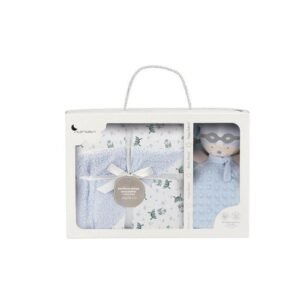Interbaby couverture 100% coton doux 80x110cm + Doudou